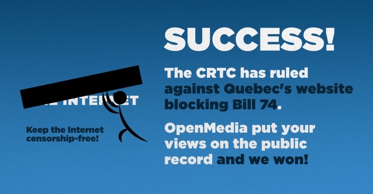Image for CRTC rules that website blocking provisions of Québec’s Bill 74 violate federal law