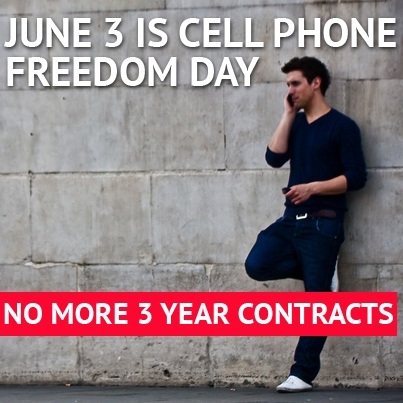 Image for June 3 is Cell Phone Freedom Day!