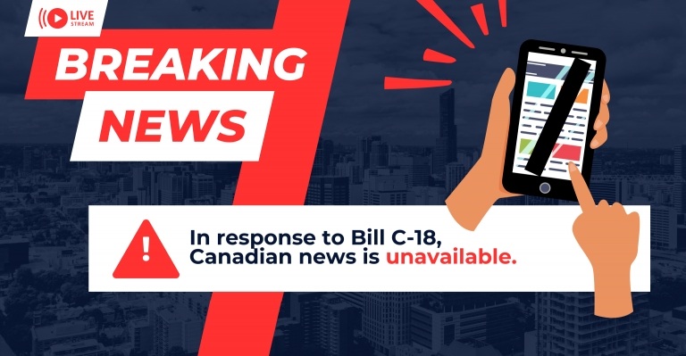 Image for Canadian news now unavailable thanks to Bill C-18 – we can still fix this!
