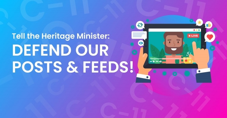 Image for Tell the Heritage Minister: ​​DEFEND OUR POSTS AND FEEDS!