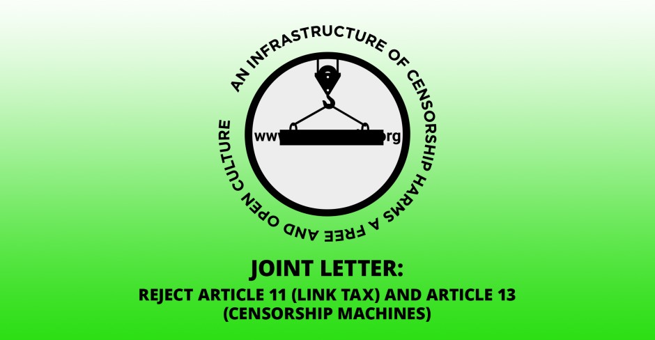 Image for OpenMedia (alongside 53 organizations) signs letter to EU Council to oppose Articles 11 and 13