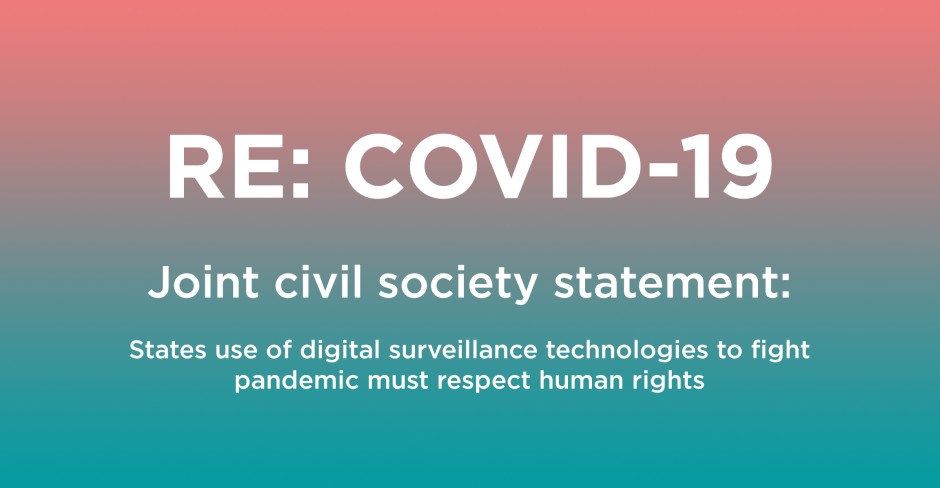 Image for Joint civil society statement: States use of digital surveillance technologies to fight pandemic must respect human rights