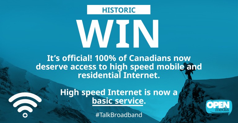 Image for We won! Internet is a basic service for all Canadians!