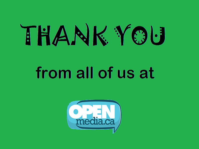 Image for A big THANK YOU from all of us at OpenMedia!