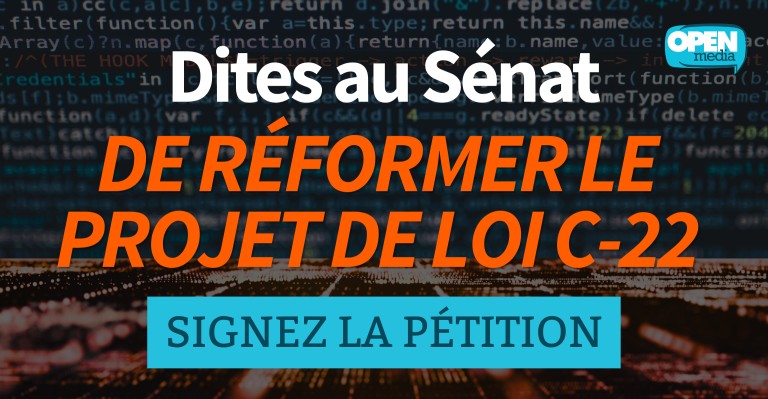 Image for Dites au Sénat : réformez le projet de loi C-22
