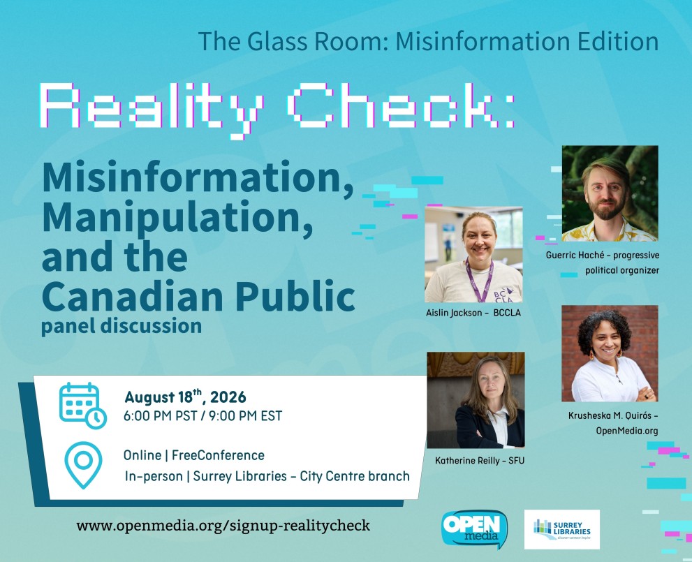 Upcoming event! Reality Check: Misinformation, Manipulation, and the Canadian Public