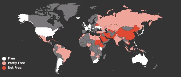 Image for Engadget: Want to know how well your country fares for online free expression? Check out this map