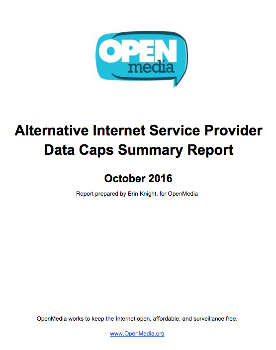Profile picture of Alternative Internet Service ProviderData Caps Summary Report